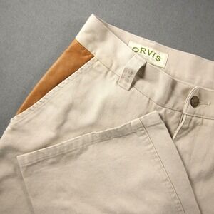 Vintage Orvis Zambezi Twill Shooting Leather Trim Field Upland Pants Mens 32x28